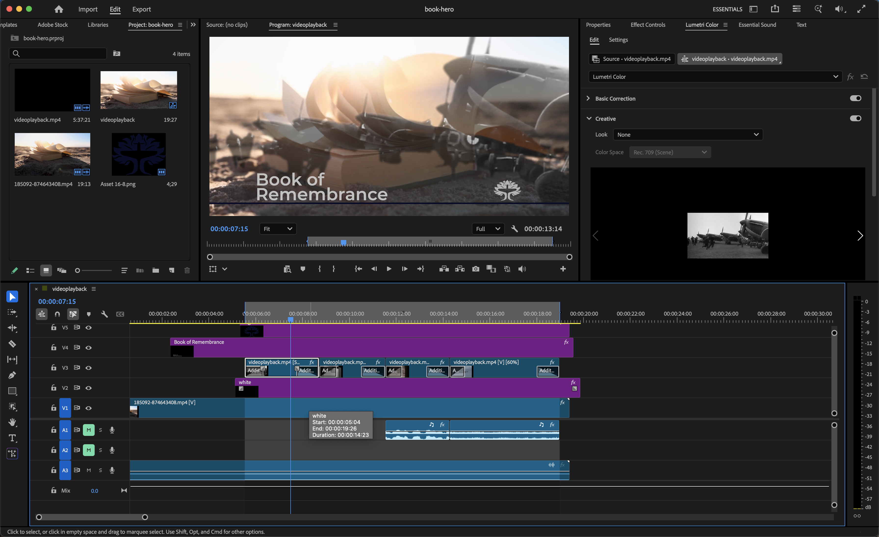 Aviation video editing process screenshot two